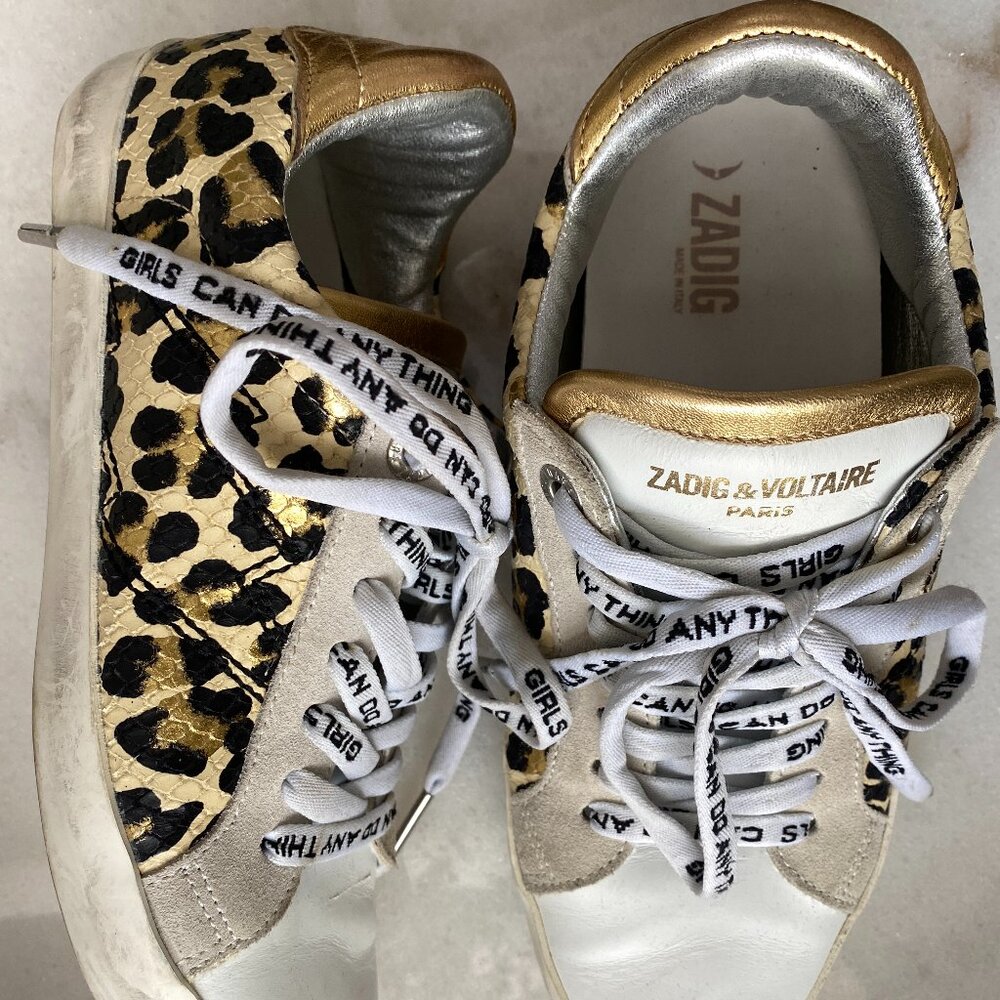Leopard Zadig & Voltaire girls can do anything sneakers